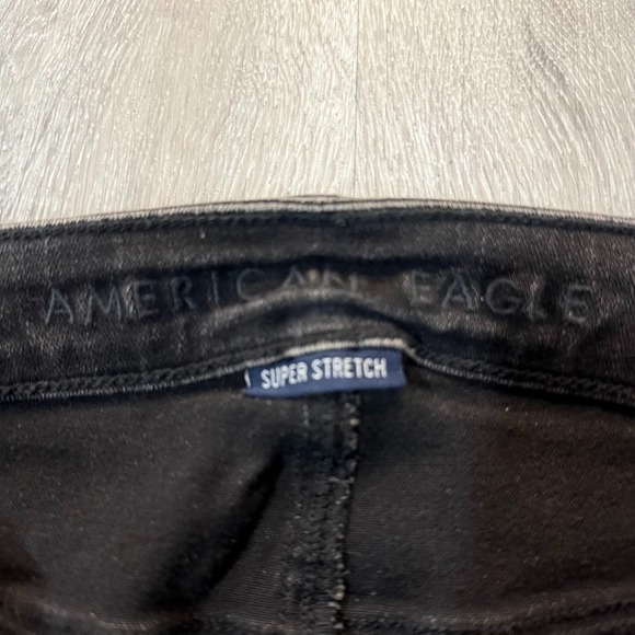 American Eagle Jegging Womens 10 Long Black Super High Rise Crop Stretch 29x28 - Picture 4 of 9